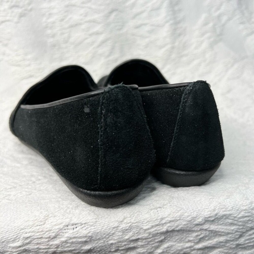 The Flexx Flats Black Suede Leather Glitter Loafer Women's Size 6.5 - Picture 3 of 9